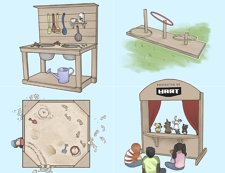 Desconéctese con estos 4 proyectos de bricolaje de áreas de juego para niños