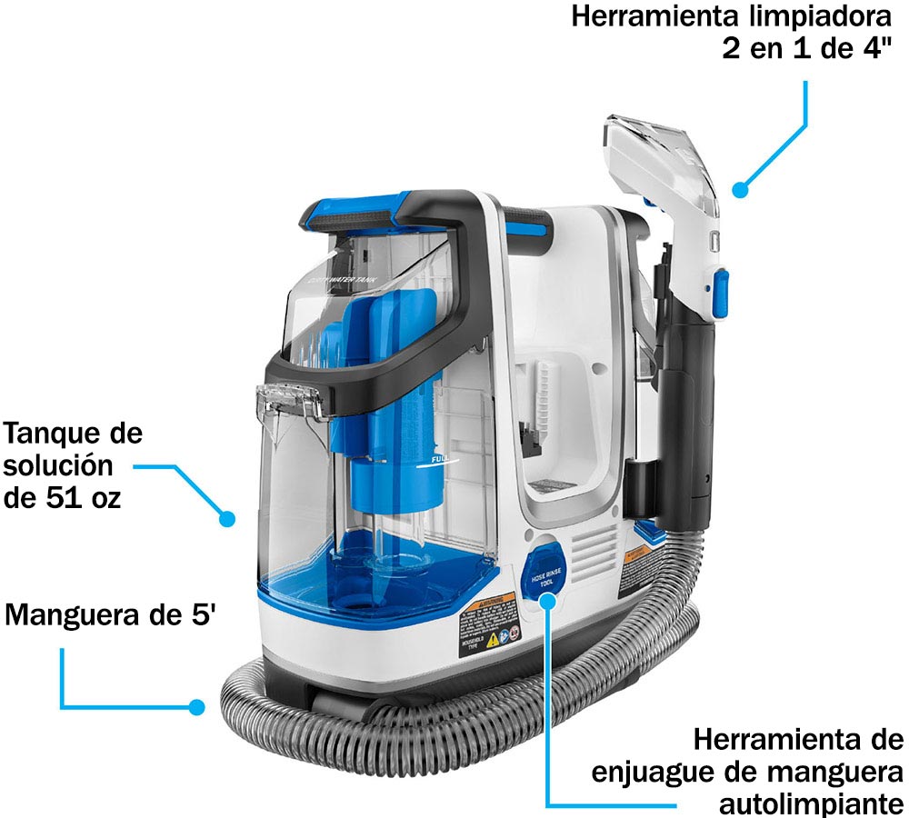 Características del kit limpiador de manchas inalámbrico de 20 V